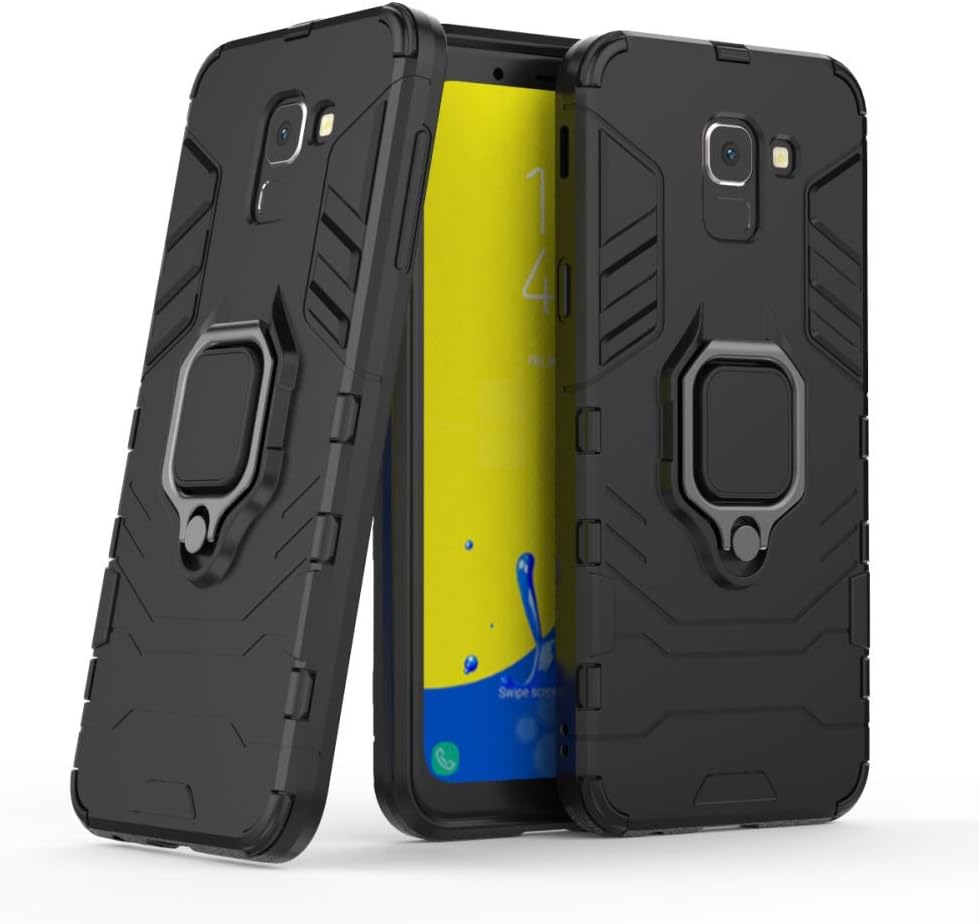 Galaxy J6 2018 Case DWaybox Iron Man Design 2 in 1 Hybrid Heavy Duty Armor Hard Back Case Cover with Ring Holder for Samsung Galaxy J6 2018 5.6 Inch (Black)
