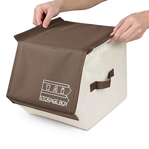 image for Miusco Collapsible Storage Bin with Magnetized Lid, Closet Stackable S