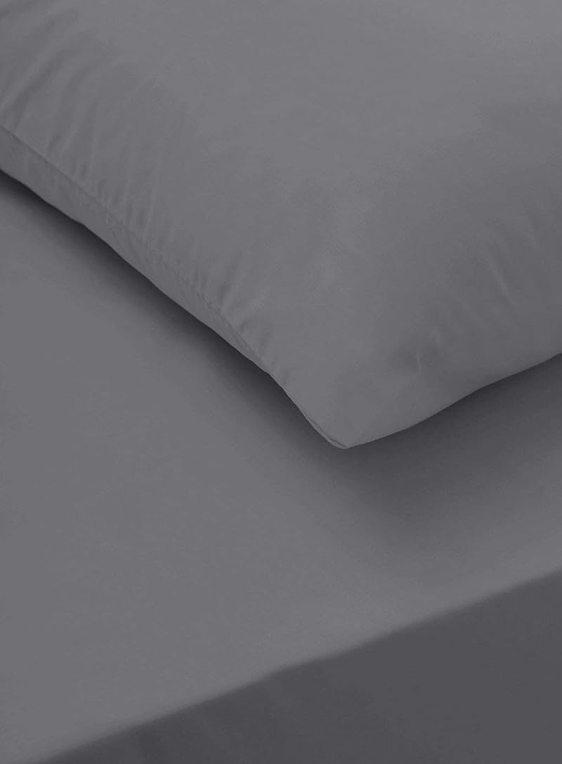 Sapphire Collection 100% Egyptian Cotton Fitted Sheet Grey Single 200TC