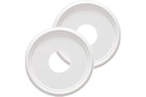 ELFCAB Molded Nylon Ceiling Medallion for Light Fixtures and Ceiling Fans White 13"OD x 4"ID x 1-1/8"P (Fits Canopies up to 10-1/2")