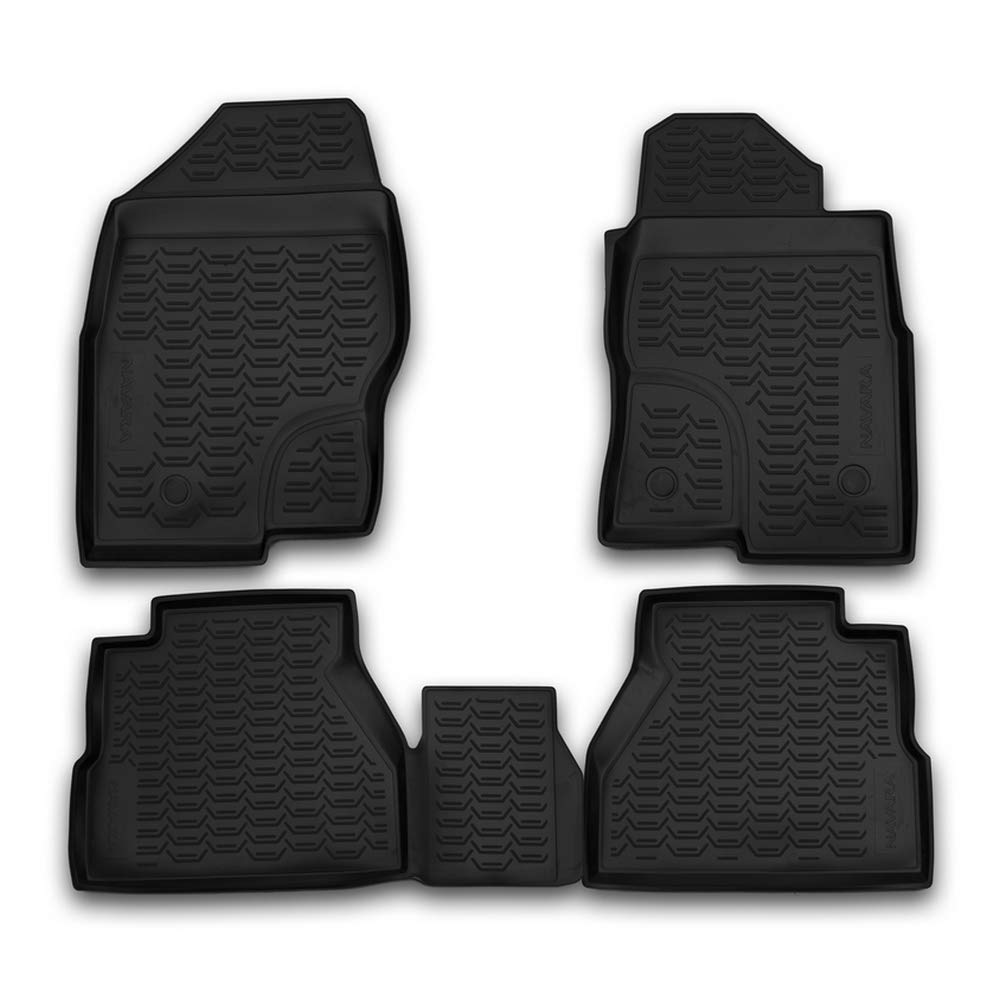 Novline MAT501 Custom Tailored Fit Black Rubber Floor Mats Set