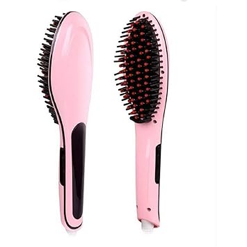 Diximo 3 In 1 Ceramic Hair Straightener Styling Brush with Temperature (Multicolor)