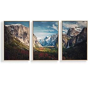 Canvas Wall Art for Living Room, Bedroom Mountain Framed Canvas Prints for Home Decoration Ready to Hang - 16"x24"x3 Panels