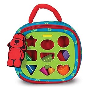 Melissa & Doug K’s Kids Take-Along Shape Sorter Baby Toy With 2-Sided Activity Bag and 9 Textured Shape Blocks – Sensory…