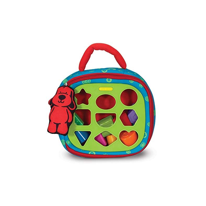 Melissa & Doug K’s Kids Take-Along Shape Sorter Baby Toy With 2-Sided Activity Bag and 9 Textured Shape Blocks – Sensory…