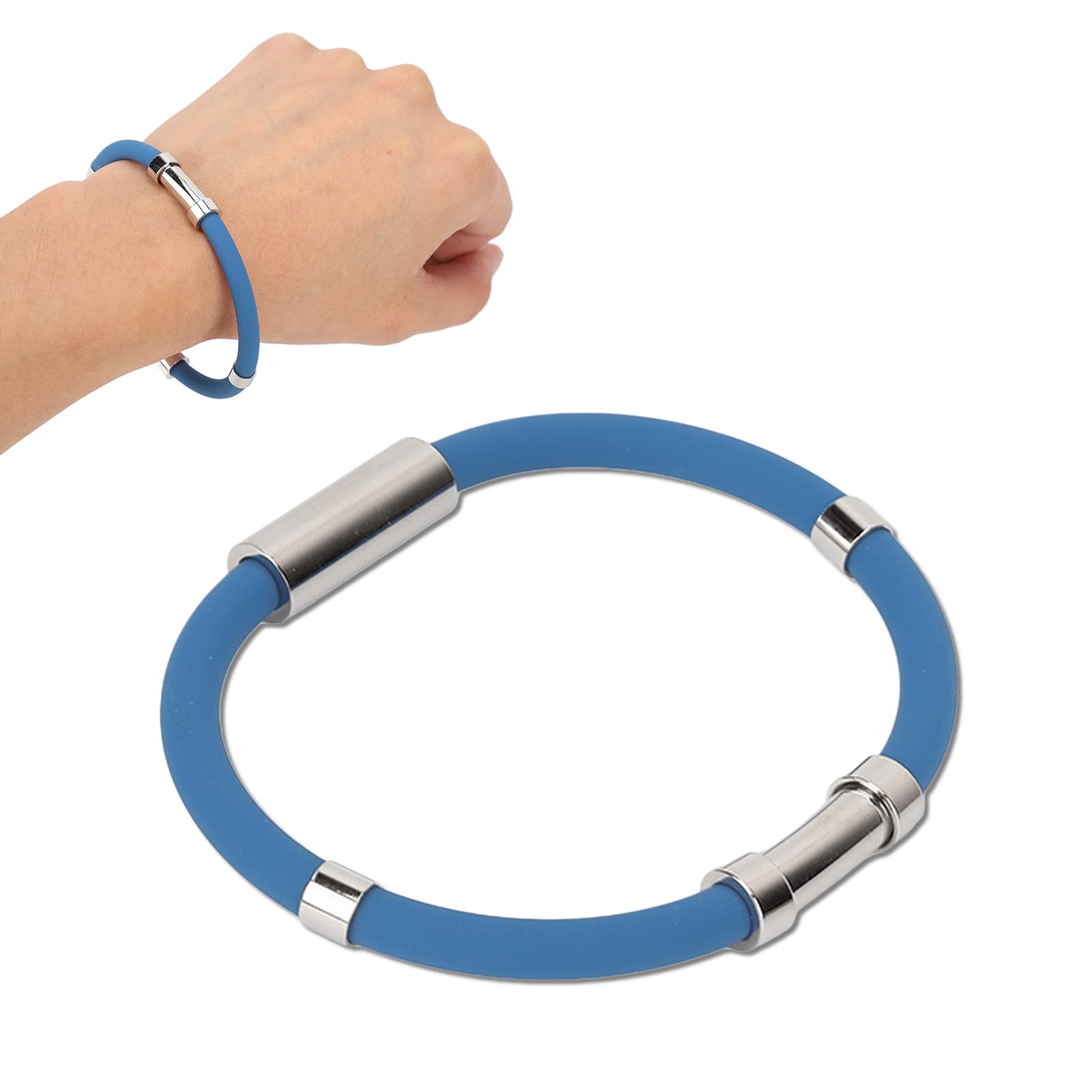 Dioche Anti Static Bracelet Electrostatic Removal Bracelet Silicone Eliminate Body Static Anti Static Wristband for Sports Winter(Blue)