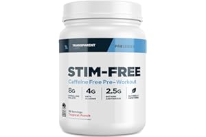 Transparent Labs Stim-Free Pre-Workout - Caffeine & Stim Free Pre Workout Powder for Men and Women with Beta Alanine Powder, Citrulline Malate, & elevATP - 30 Servings, Tropical Punch