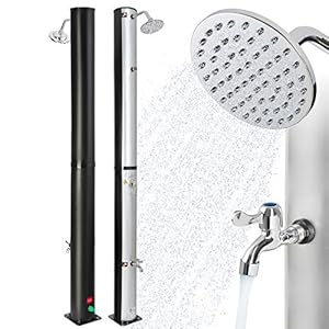 Arebos Zonnedouche – Buitendouche 40 liter – 220cm – met geïntegreerde thermometer – Ronde Douchekop – met voetendouche…