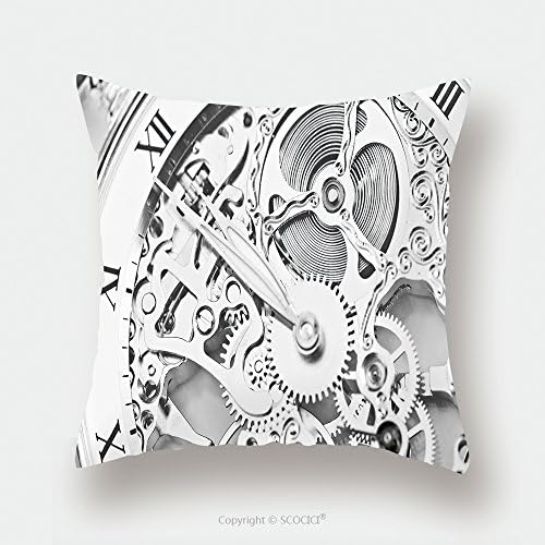 Custom Satin Pillowcase Protector Black And White Close View Of Watch Mechanism 111171971 Pillow Case Covers Decorative