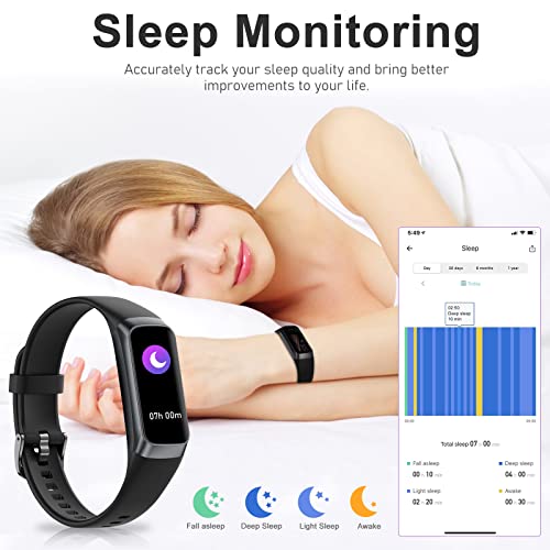 Fitness Tracker with 24/7 Heart Rate, Blood Oxygen Blood Pressure Sleep Monitor, Activity Trackers IP68 Waterproof,Pedometer Step Calorie Counter Health Smart Watch for Women Men