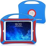 VAKOO iPad Mini Case, iPad Mini 3 2 1 Case Kids Proof Shockproof Drop Proof Soft Silicone Portable Light Weight Handle Case Cover for iPad Mini 3, iPad Mini Retina Display and iPad Mini (Blue/Red)
