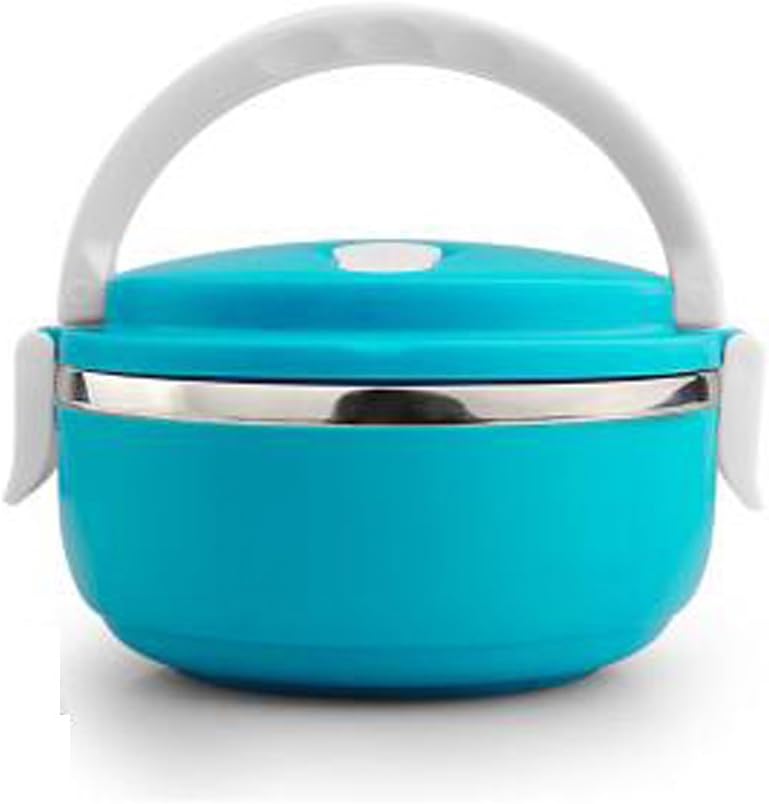 1/2/3/4 Layer Stainless Steel Bento Insulated Lunch Box Food Storage Container Thermo Server Thermal (1 layer, Blue-1)