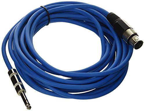 Seismic Audio - SATRXL-F25Blue - 25 Foot Blue XLR Female to 1/4 Inch TRS Patch Cable Snake Cords - Balanced