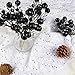 KI Store Black Christmas Tree Picks Stems Pack of 9 Artificial Glittered Berry Stems Black Tree Ornaments Decoration for Xmas Tree Halloween Wreath Garland Handcraft