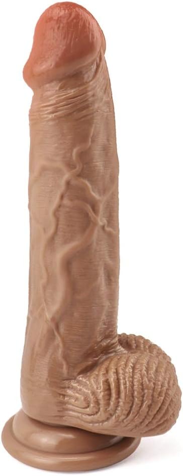 LSHMM Massage Wand 8.26 inch Women's Silicone -Ďîldɔ, Realistic Real Touch Toys for Female - Health and Safety Waterproof LSHMM (Color : Brown)