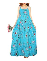 YESNO E00 damaes Casual Flojo Estampado floral Bohemio Cintura Imperio Correa de espagueti Largo Maxi Verano Playa Swing Dress