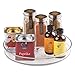 mDesign Plastic Lazy Susan Turntable Food Storage Container for Cabinets, Pantry, Refrigerator, Countertops - Spinning Organizer for Spices, Condiments, Baking Supplies - 9