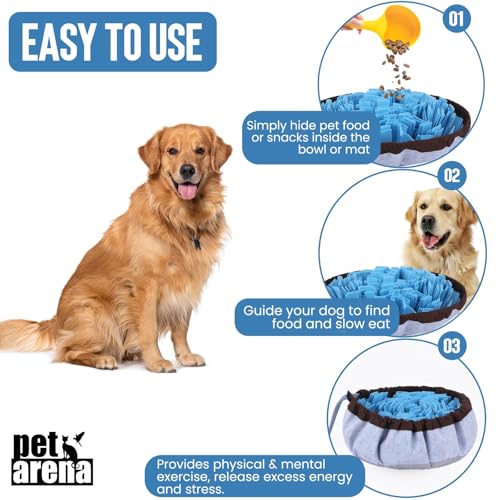 PET ARENA Adjustable Snuffle mat for Dogs, Dog Puzzle Toys, Enrichment Pet Foraging mat for Smell Training and Slow Eating, Stress Relief Interactive Dog Toy for Feeding, Dog Mental Stimulation Toys