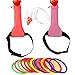 SAVITA Bachelorette Party Games, Dick Head Hoopla Novelty Hen Party Supplies Girls Night Out Game Toss Ring Party Accessories (2 Hooplas & 12 Neon Hoops)
