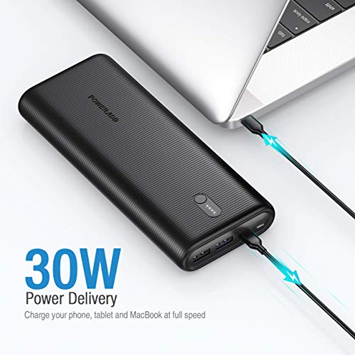 Poweradd 26800mAh USB C Power bank with Power Delivery - 30W Type-C Output and Input Portable Charger for MacBooks, USB C Laptops, iPhone, iPad, Samsung, Huawei & More