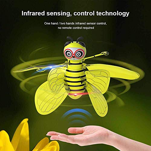 SALNIER Flying Ball Toys, Bee Flying RC Toy for Kids Boys Girls Gifts Rechargeable Light Up Drone Infrared Induction Helicopter with Remote Controller for Indoor and Outdoor Games - Thumbnail 6