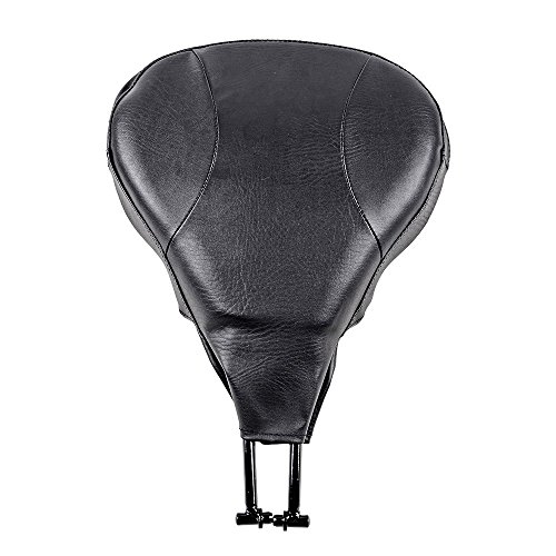 Black Quick Release Adjustable Driver Rider Backrest Back Rest Kit-PU Leather, Metal Stand for 2009-later Harley Touring
