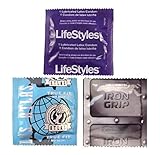 Lifestyles Snugger Fit, Caution Wear Iron Grip and Atlas True Fit Condoms: 4 of Each