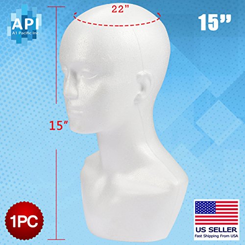 image for API A1 Pacific Inc. Styrofoam Foam Mannequin wig Head display 15