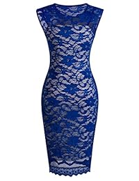 HOMEYEE S09 vestido ceñido de fiesta, encaje floral, para mujer.