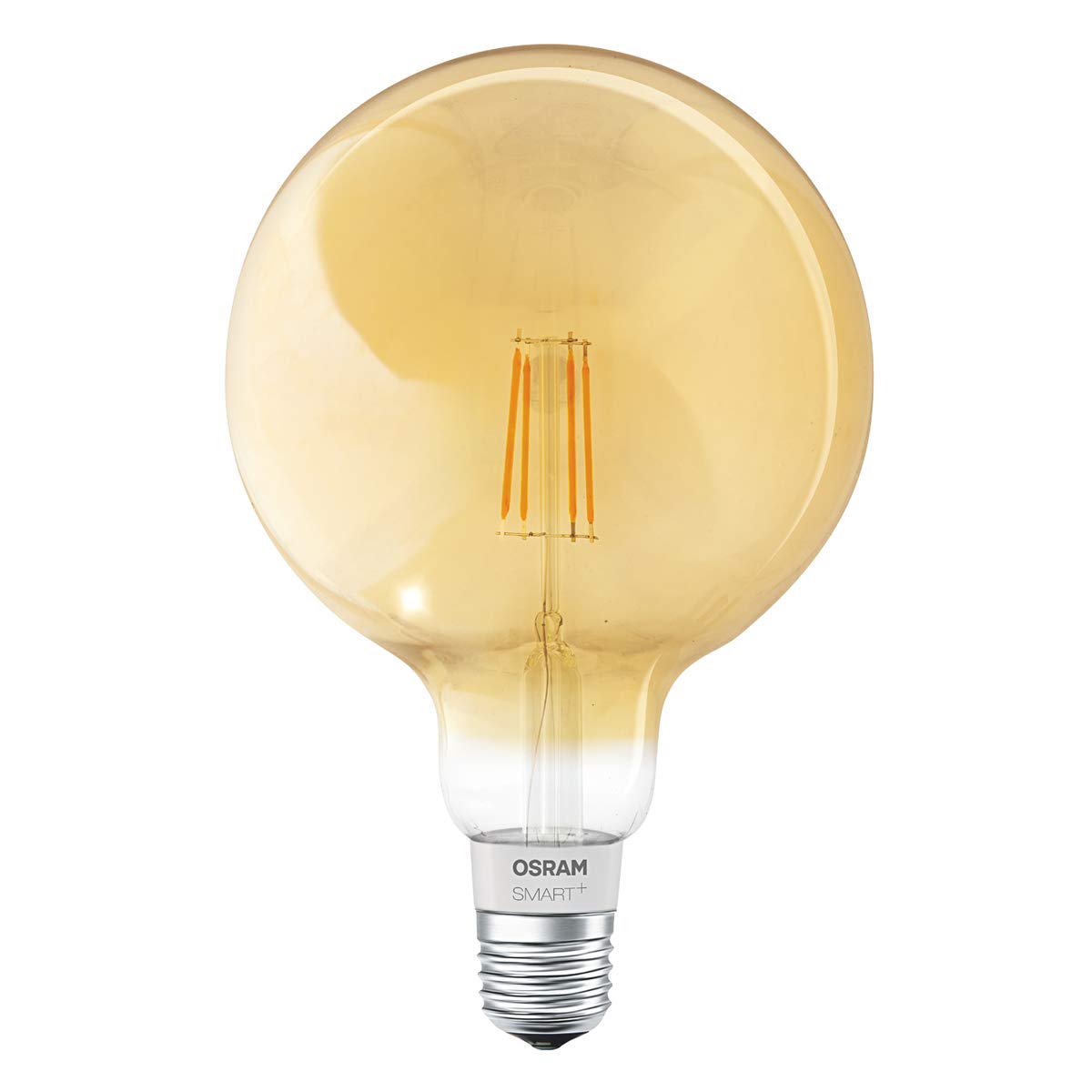 OSRAM Smart+ LED Filament Globe Gold, Bluetooth Lamp with E27 Socket, Dimmable, 50 W Replacement, Warm White