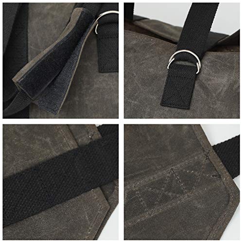 Elezay Waxed Canvas Toto Bag Firewood Log Carrier Outdoor Indoor Holders Fireplace