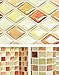 Beaustile Orange Mosaic 3D Wall Sticker Pack of 2 Home Decor Fire Retardant Backsplash Wallpaper Bathroom Kitchen DIY Plain Design