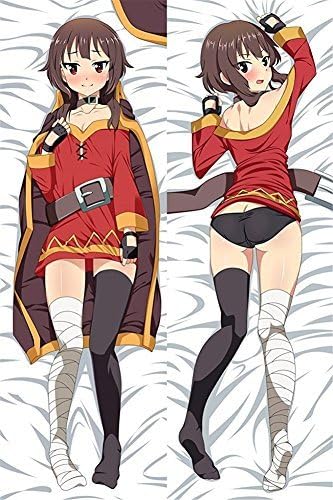 MOEDA KonoSuba Megumin Dakimakura Cover Double Sided Peach Skin Fabric 59.06"x19.69"