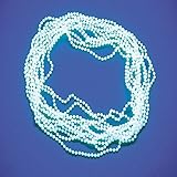 US Toy Lot of 24 Glow In The Dark Plastic Pearl Necklaces - Kids Costume