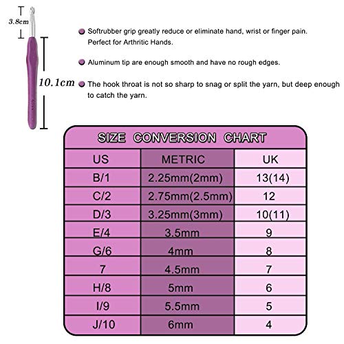 5 Damero+Ergonomic+Comfortable+Crocheting+Accessories