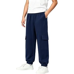 Boys Sweatpants Casual Cargo Pants Kids Athletic Joggers with Pockets | Boys School Uniform Pants,Boys Active Jogger Sweatpan