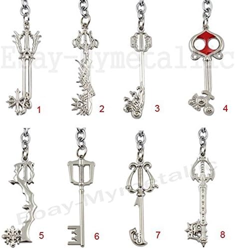 Kingdom Hearts Series Keyblades Metal Pendant Key Ring Chain NIB
