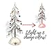 BANBERRY DESIGNS Light Up Acrylic Trees - Set of 2 LED Christmas Trees - Miniature Jingle Bell Ornaments Attached - Christmas Table-Top Display