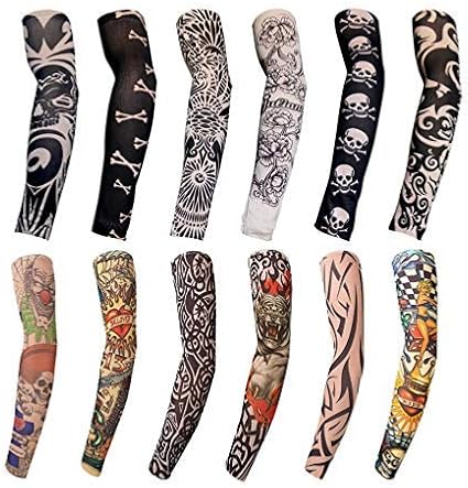 Amazon Com 12 Pcs Sports Arm Sleeves For Braces Splints Slings Tattoo Sleeve Seamless Hand Warmer Basketball Activities Outdoor Sunscreen Riding Cycling Elbow Braces For Boys Men
