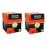 Organic Hibiscus Flower Tea - Kosher, Caffeine Free, GMO-Free - 18 Bleach Free Tea Bags(Pack of 2)