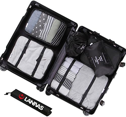 7 Set Packing Cubes for Travel - Luggage Organizers with Shoe Bag