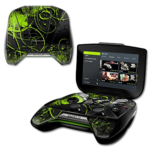 MightySkins Protective Vinyl Skin Decal for NVIDIA Shield Portable Cover wrap Skins Sticker Green Distortion