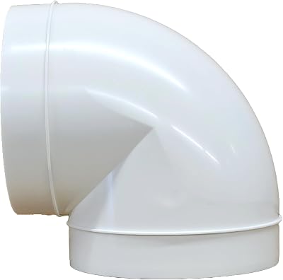 Fantronix 150mm 90 Degree Round Plastic Duct Bend - Ventilation Pipe Joint