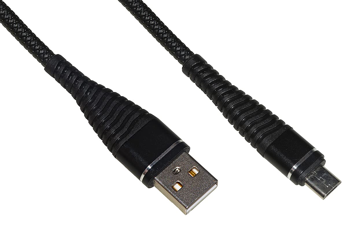 LINK LKGZ86 Micro Usb Cable Mt 1 Braided Sheath with Flexible Protection on Connector Black Color