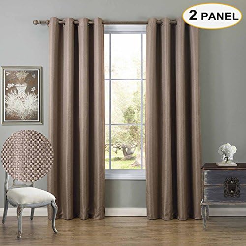 Artdix Room Darkening Curtains Panels Window Drapes - Brown 50W x 108L Inches (2 Panels) Grommet Top Nursery Insulated Thermal Solid Curtains for Bedroom, Living Room, Kids Room, Kitchen