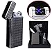 Black Plasma lighter Gift Box Double arc lighter Rechargeable electric lighter cool lighter Windproof tesla coil lighter usb lighter survival camping Cool Unique Christmas Gift idea for dad men him