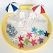 FUNSHOWCASE Plastic Summer Beach Chairs with Umbrellas Aquarium Terrariums Miniature Garden Fairy Gardens Doll House Cake Topper Resin Decoration