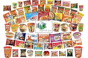 HIGH CLASS GRASS Ramen Noodles from Around the World International Snack Box Variety Snack Pack of 15 Instant Noodles - Japanese, Filipino, Thai, Vietnamese with Free Chopsticks and Sticker.