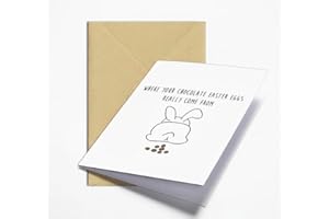 Funny Easter Card with Envelope, Chocolate Easter Eggs Humor Design, 10x15cm Greeting Card