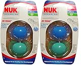4 NUK Binky Air Shield Orthodontic Pacifier ,Boy Colors, 6-18 Months- Green & Blue